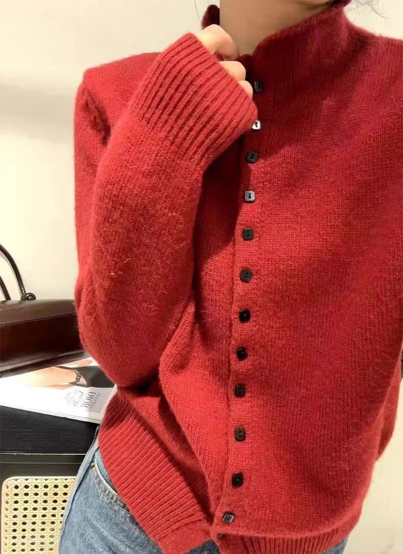 Women's Stand Collar Knit Cardigan