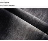 Men's Slim-Fit Distressed Black Grey Denim Jeans