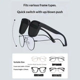 Polarized Clip-On Sunglasses for Glasses Wearers, Fashion Square Over Glasses Myopia Sunglasses, UV400 Protection for Driving, Fishing & Outdoor Use