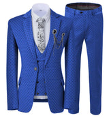 Men’s Slim Fit 3-Piece Patterned Suit