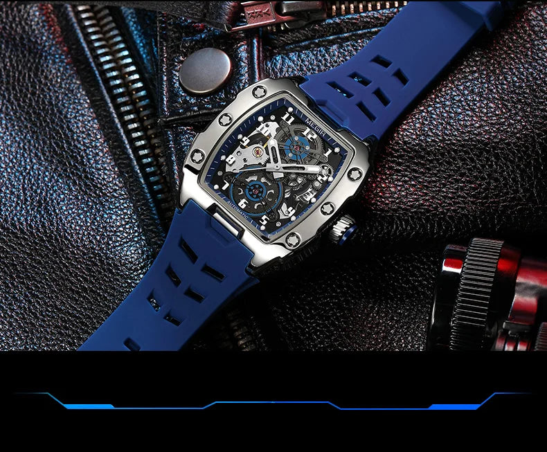 Luxury Automatic Skeleton Watch – Waterproof Silicone Sport Wristwatch