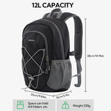 WATERFLY 12L Small Hiking Backpack Day Pack Lightweight Travel Bag Camping Fitness Cycling Outdoor Sports Daypack For Women Men