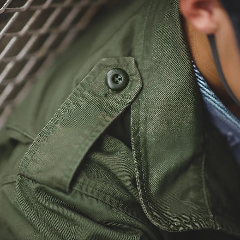 Maden Retro M65 Field Jacket – Men's Green Cotton Windbreaker