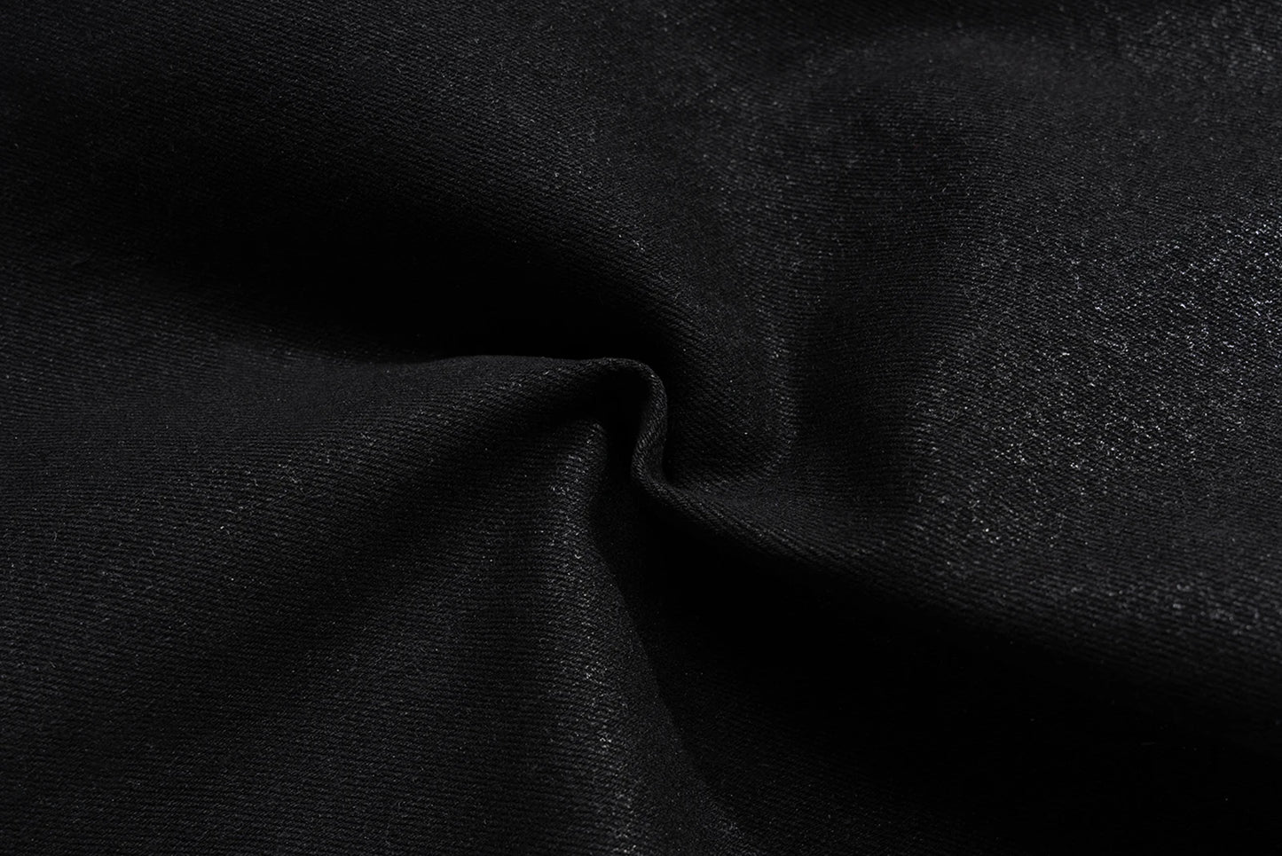 Black Waxed Leather Stretch Flare Jeans