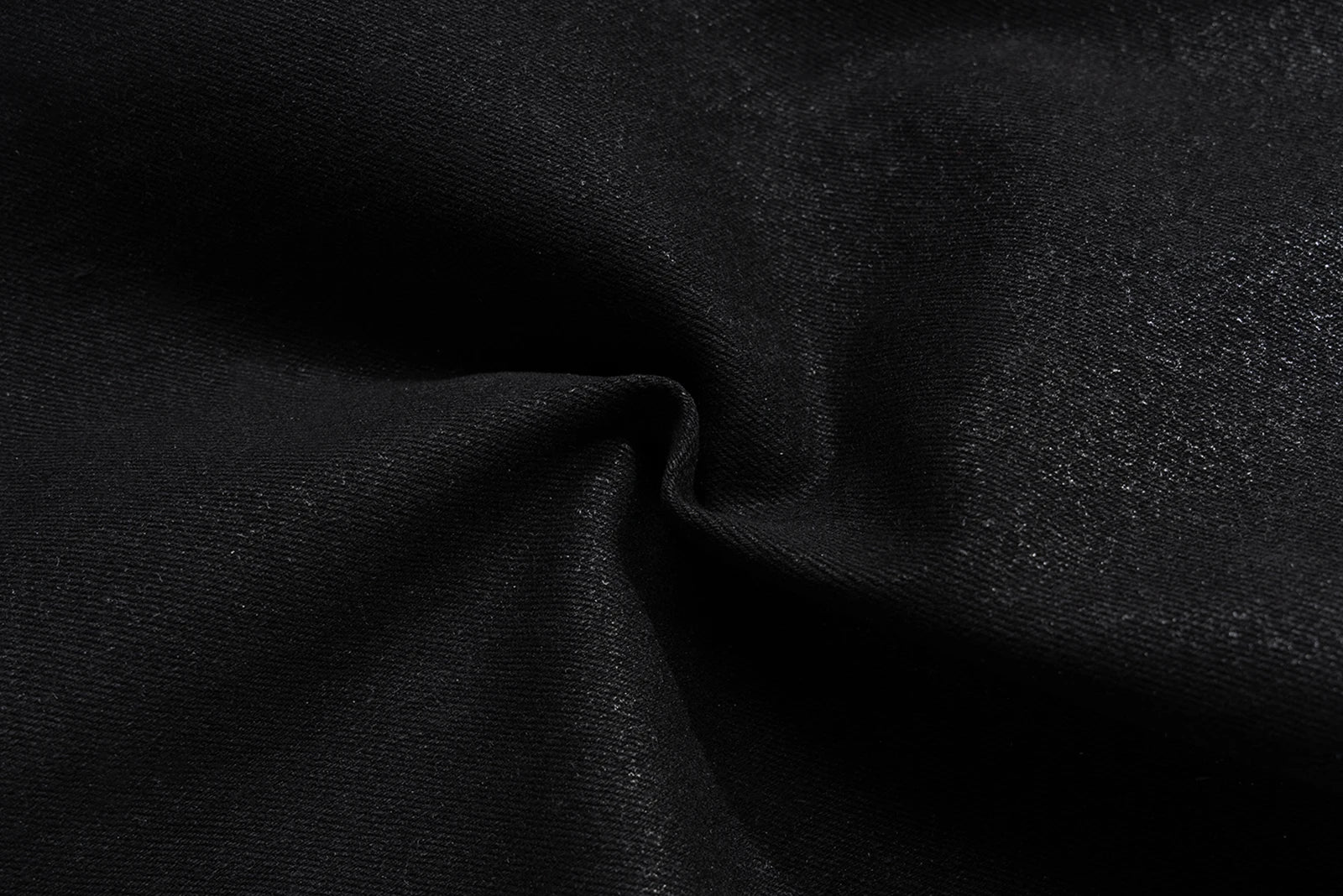 Black Waxed Leather Stretch Flare Jeans
