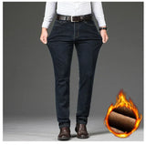 Men's Fleece-Lined Stretch Straight-Leg Jeans