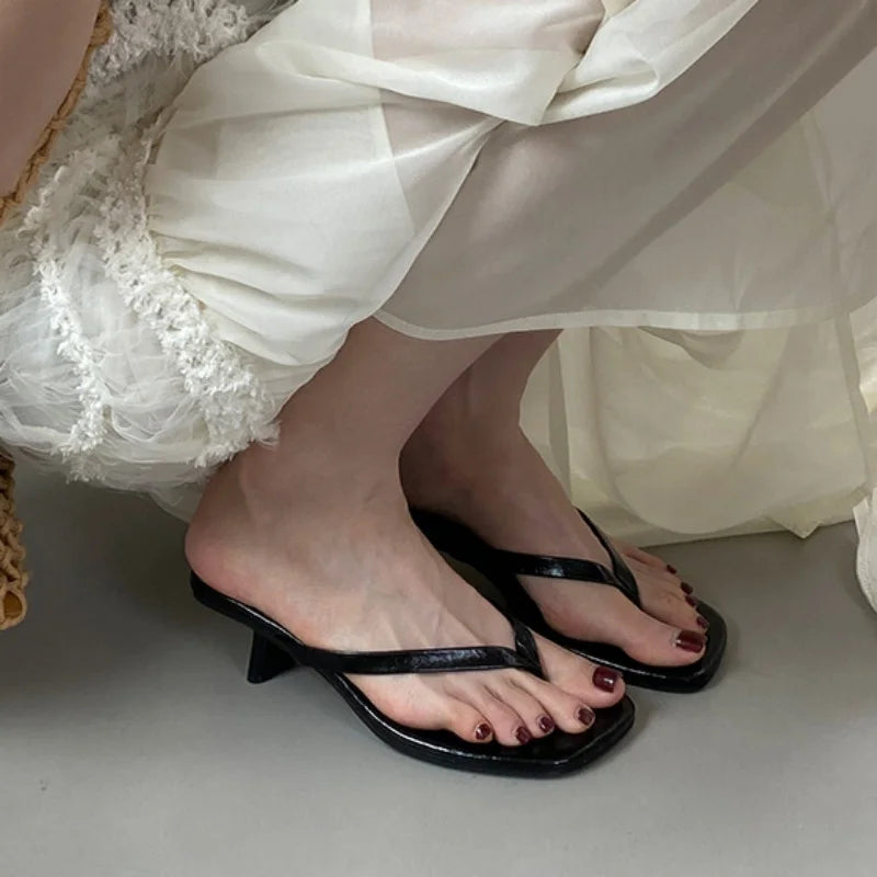 Bailamos 2025 Brand Women Slippers High Heels Sandals Sexy Open Toe Party Wedding Summer Shoes Woman Soft Outdoor Slides Beach F