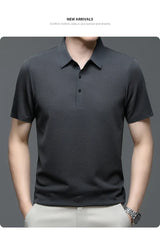 Men's Ice Silk Polo Shirt – Breathable Smart Casual Tee