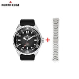 Stainless Steel Diving Watch Solar Energy Driven Quartz Watch Outdoor Waterproof Long Battery Life Rotatable Chronograph Ring