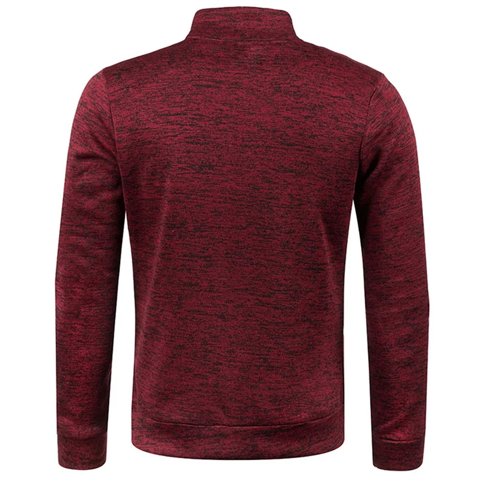 Men's Sweatshirts Half Zipper Pullover Male Long Sleeve Flleece Sweater Standcollar Snowflakes Hoodies Men Clothes