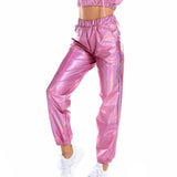 Women's Sparkly High-Waist Straight-Leg Pants