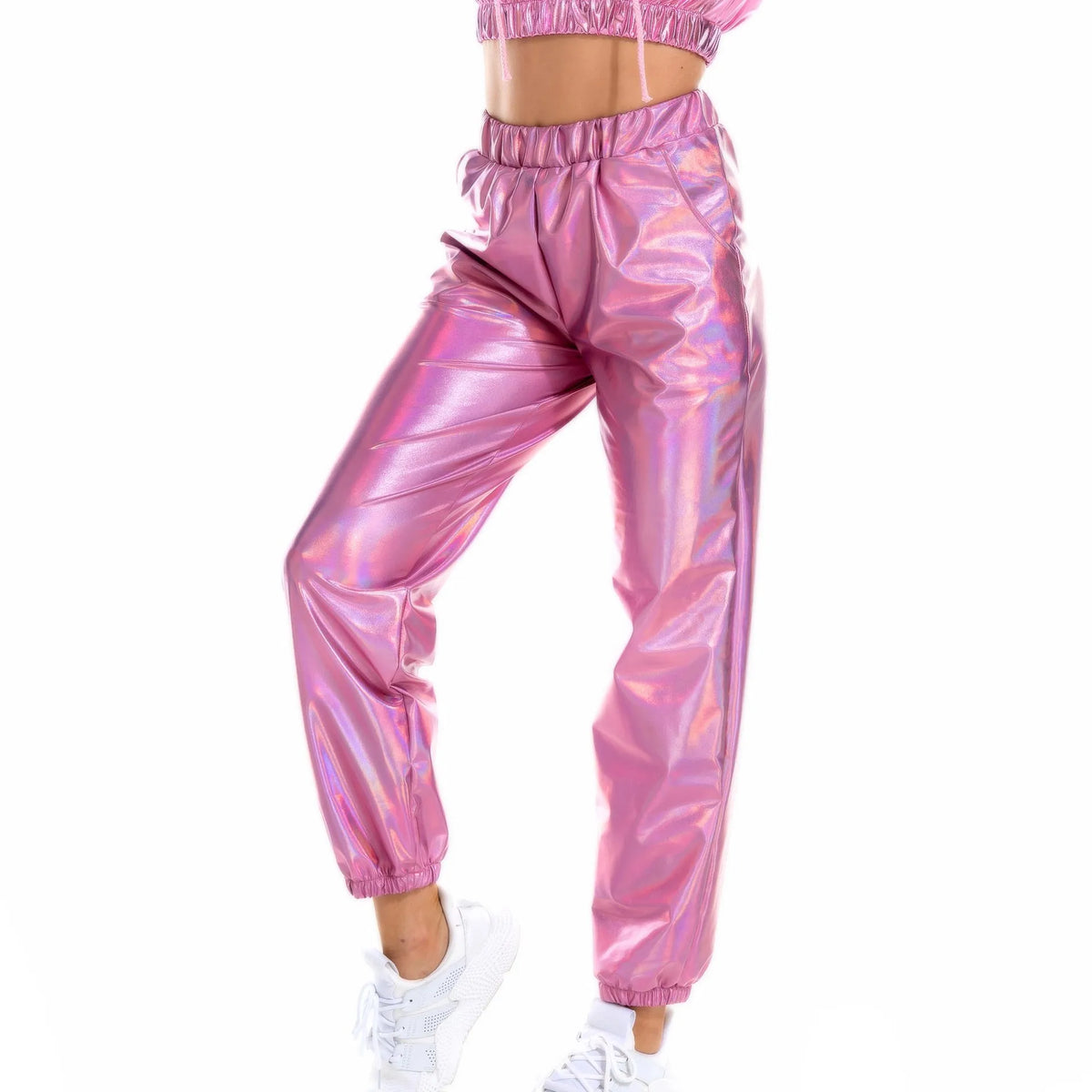 Women's Sparkly High-Waist Straight-Leg Pants