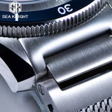 SEA KNIGHT Men NH35A Automatic Watch 200M Waterproof C3 Luminous 316L Steel Mesh Belt Sapphire Crystal Mechanical Diving Watch