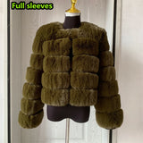 Elegant Winter Faux Fox Fur Crop Jacket