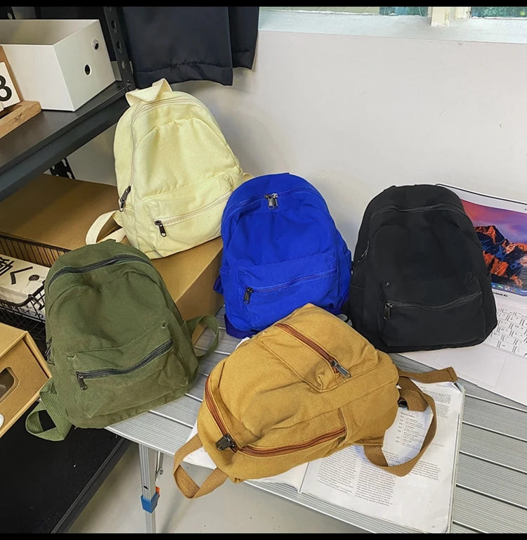 Mini Canvas Backpack – Vintage Unisex Rucksack