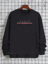Paris Print Relaxed Fit Pullover – Premium Cotton Casual O-Neck Hoodie