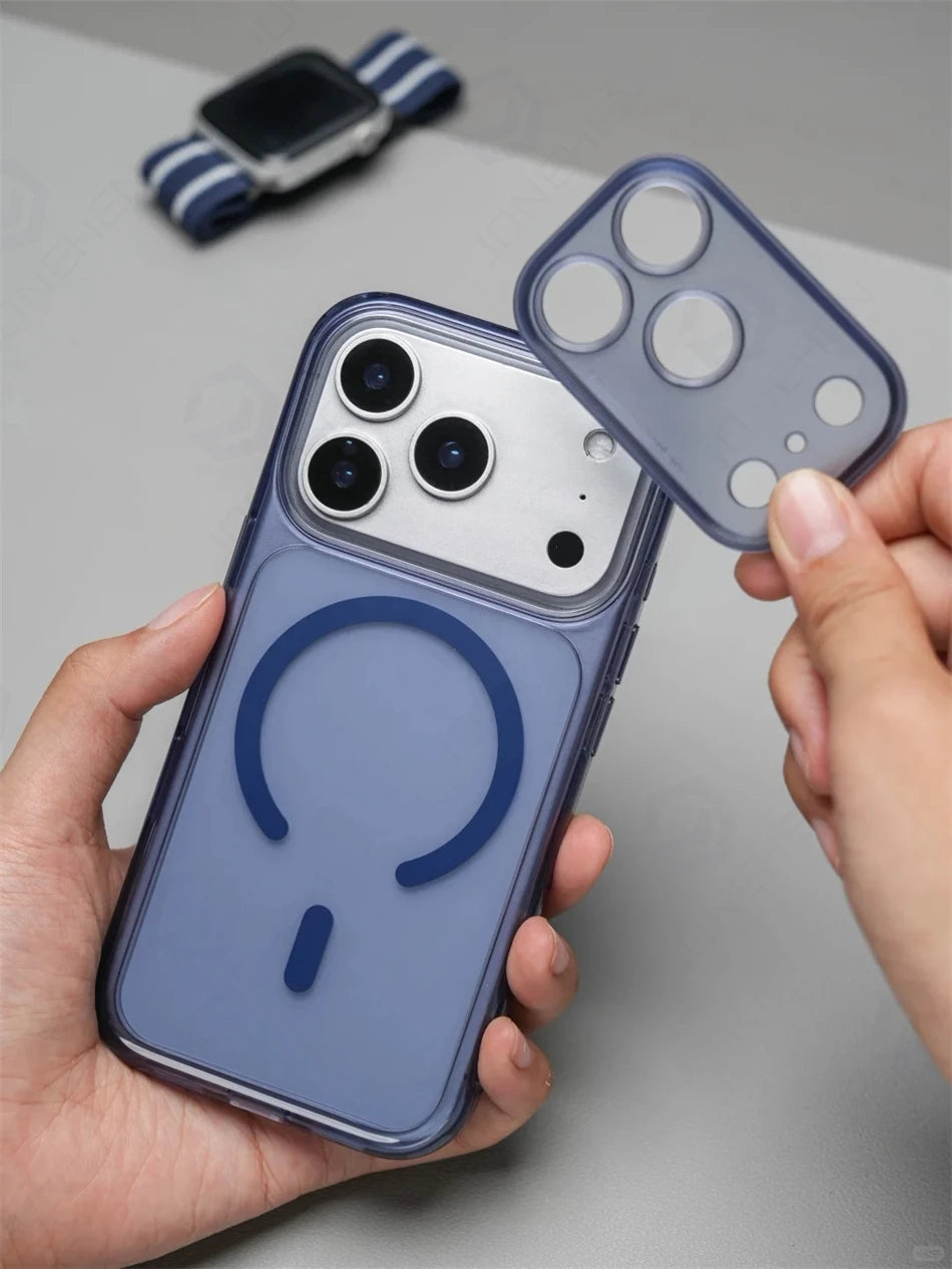 Magnetic Clear iPhone Case with Camera Button