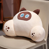 Thickened Cat Back Cushion Siamese Calico Cat Sofa Bed Chair Lumbar Support Cushion Comfortable Throw Pillow Home Decor Girl