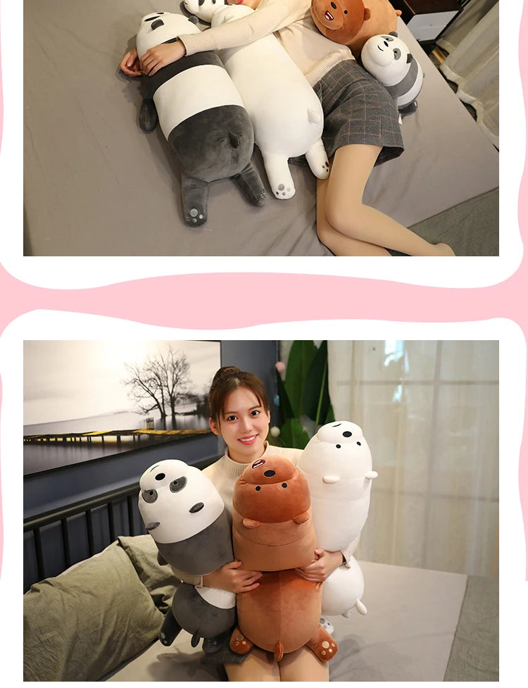 We Bare Bears Plush Trio – Grizzly, Panda & Ice Bear