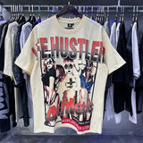 Oversized Rhinestone Cotton Crew Neck T-Shirt