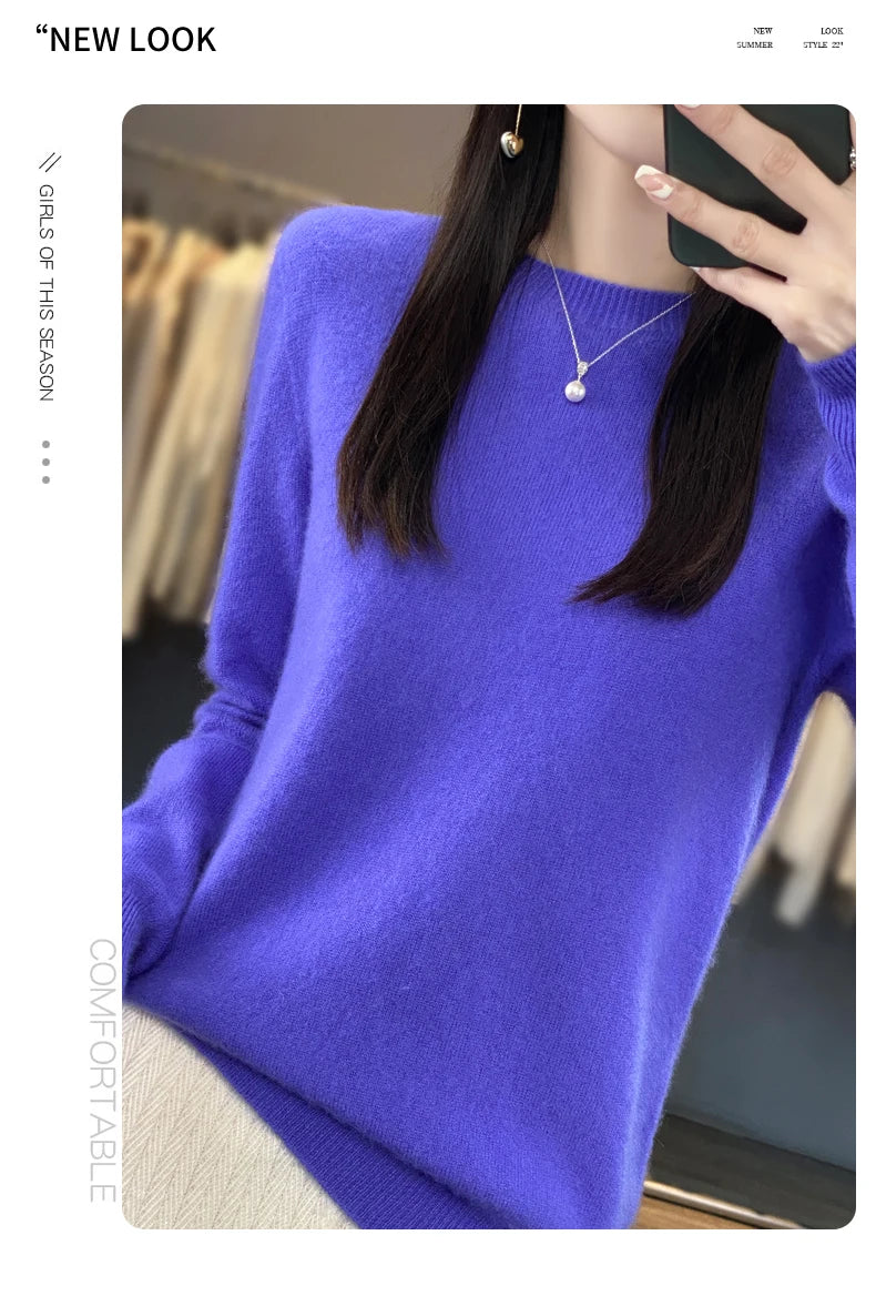 Women's Merino Wool Crew Neck Sweater