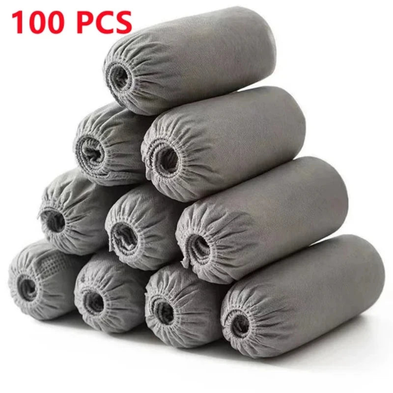 100Pack Disposable Shoe Covers Boot Non-Slip Large Foot Booties for Indoors Contractors Floor Carpet Shoe Coverings Protectors