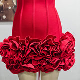 Structured Floral Mini Party Dress