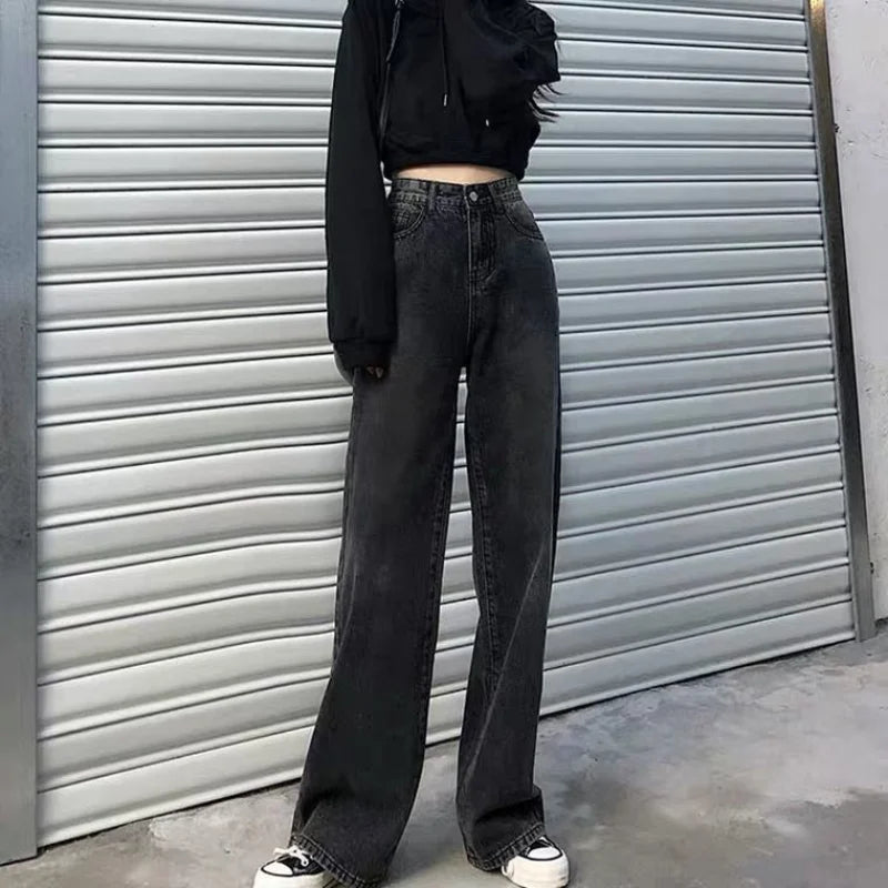 Harajuku Vintage Washed Gray Jeans