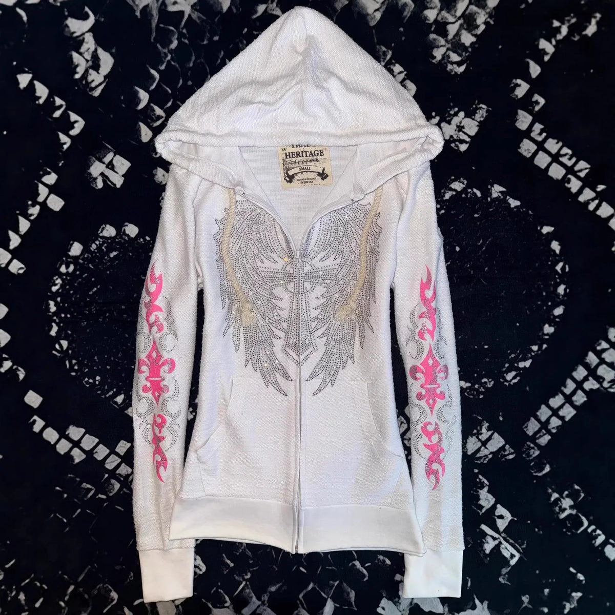 Women's Y2K Rhinestone Zip-Up Hoodie
