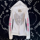 Women's Y2K Rhinestone Zip-Up Hoodie
