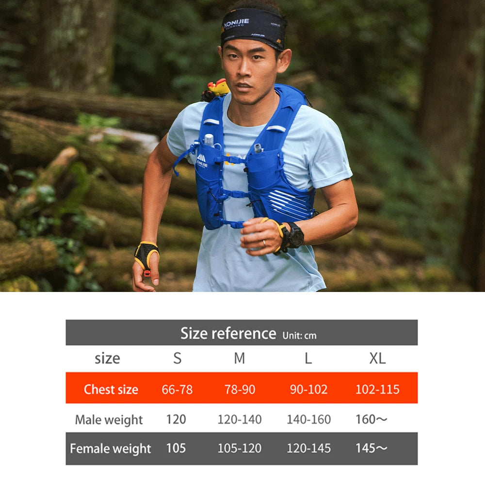 AONIJIE C9116 Unisex 10L Sports Running Backpack Lightweight Off-Road Hydration Pack for Hiking Off-road Cycling Race Marath