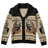 Y2K Gothic Ghost Portrait Knit Sweater – Oversized Harajuku Fall/Winter Cardigan