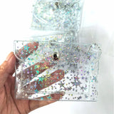 Transparent Laser Star Card Bag Mini Cute Wallet for Women Credit Card Holder Purse