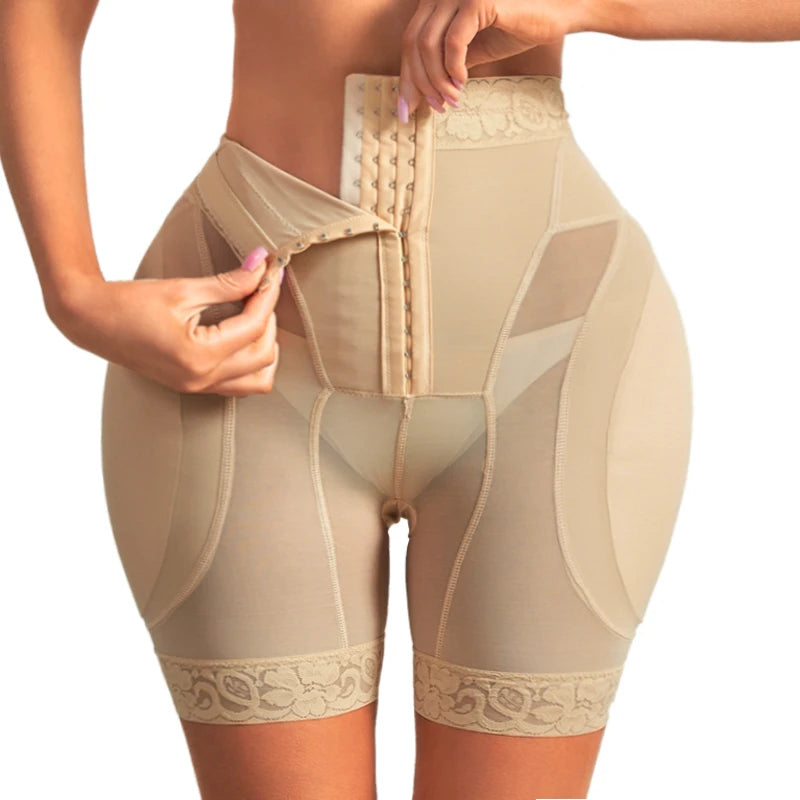 Women’s High-Waisted Padded Butt Lifter & Hip Enhancer Shorts