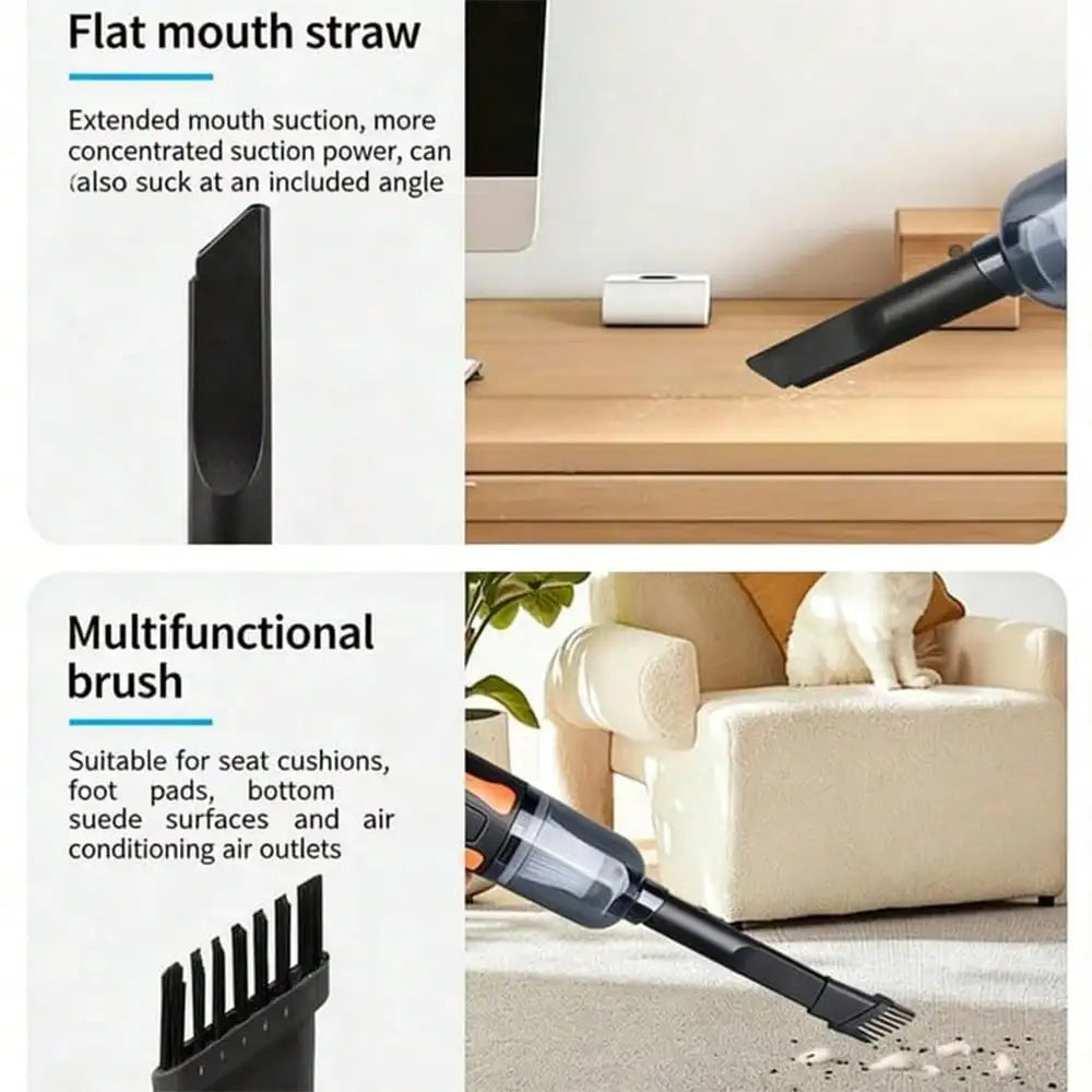 Cordless Handheld Vacuum – Blow & Suction, USB Rechargeable
