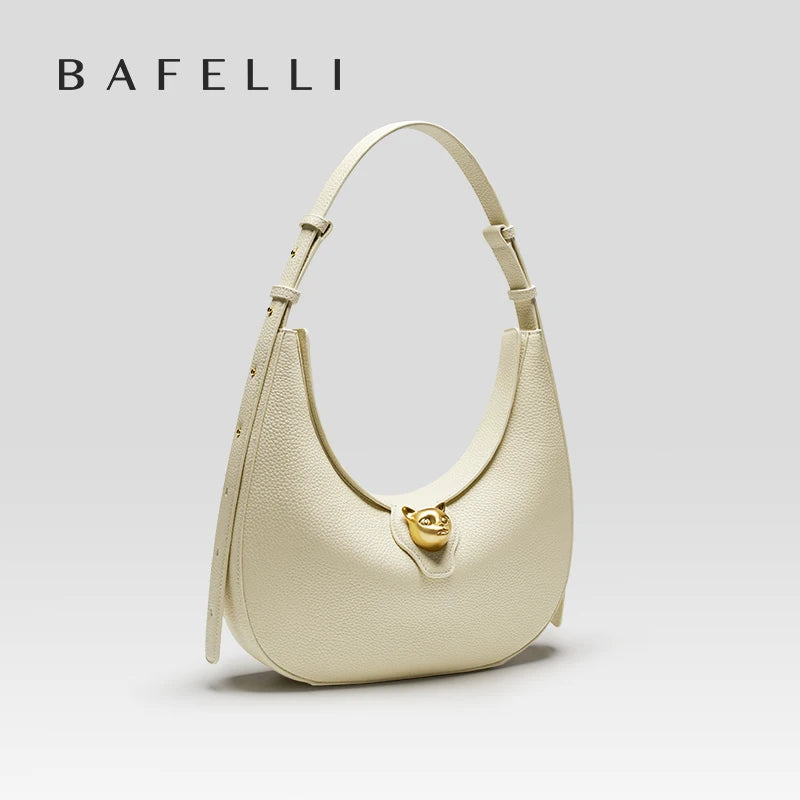 BAFELLI 2026 NEW WOMEN'S HANDBAG CAT SERIES GENUINE LEATHER LUXURY BRAND FASHION STYLE SHOULDER HOBOS LARGE SIZE BAGS FEMALE