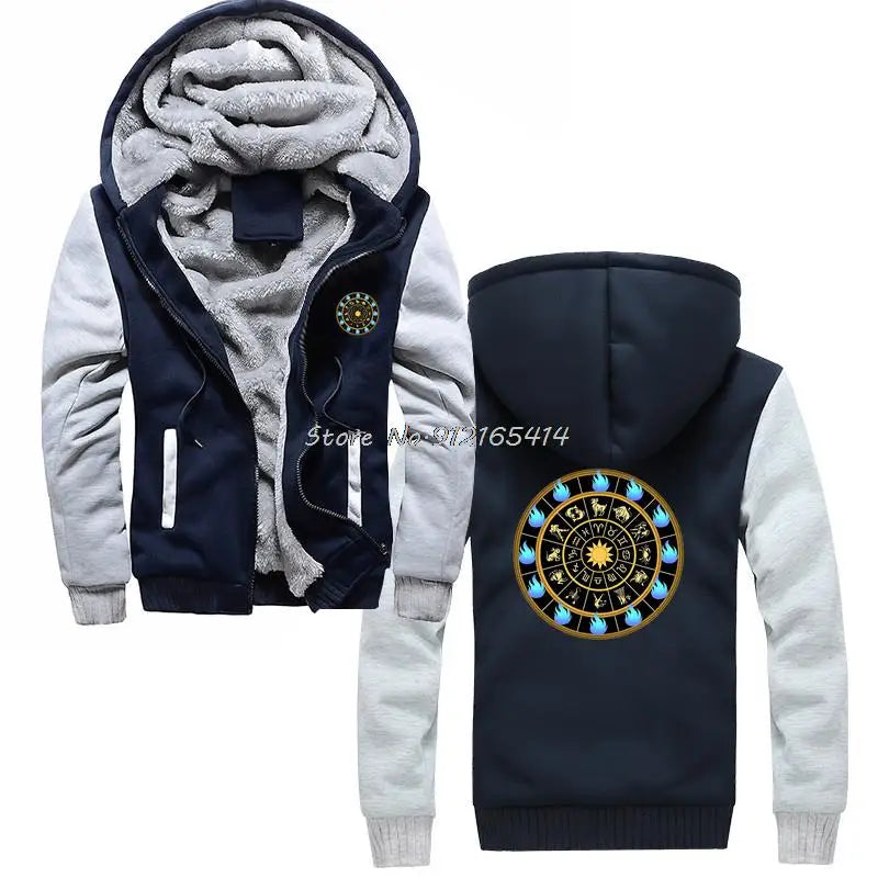 Saint Seiya Men's Thick Zip-Up Anime Hoodie