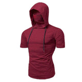 Men’s Short Sleeve Performance Hoodie with Integrated Mask