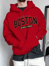 Men's Boston Print Fleece Pullover Hoodie