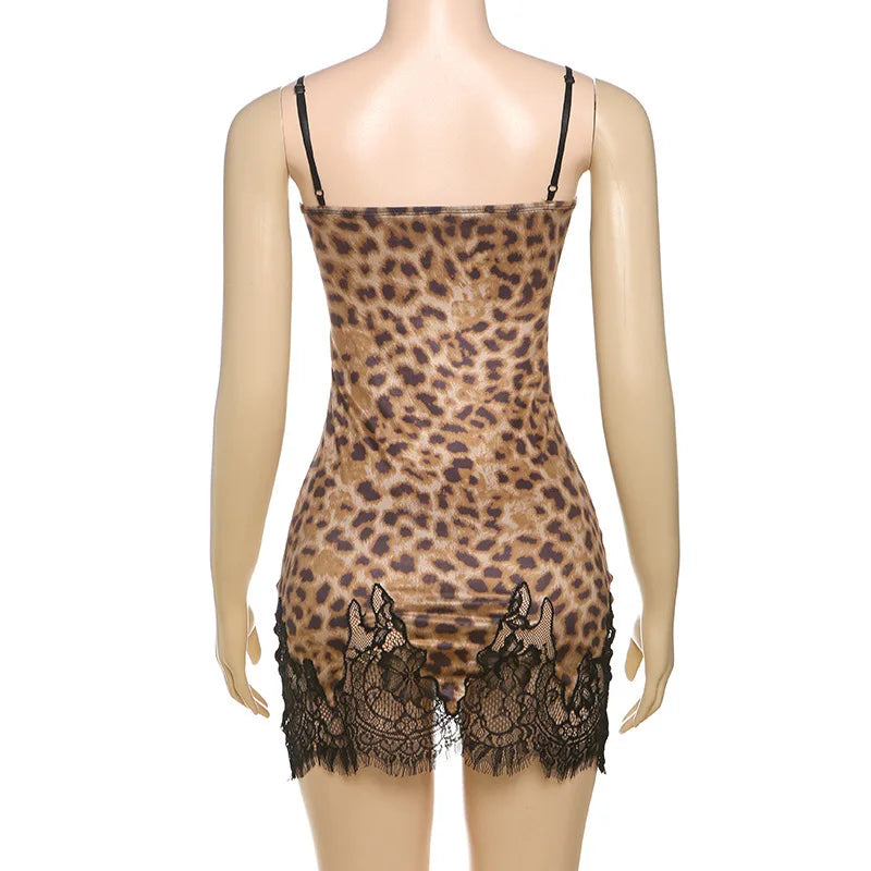 Lace Spaghetti Strap Cotton Mini Dress