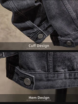 Trendy Workwear Casual Denim Jacket Thickened Fleece Lined Men's Clothing Versatile Jeans Outerwear for Youth