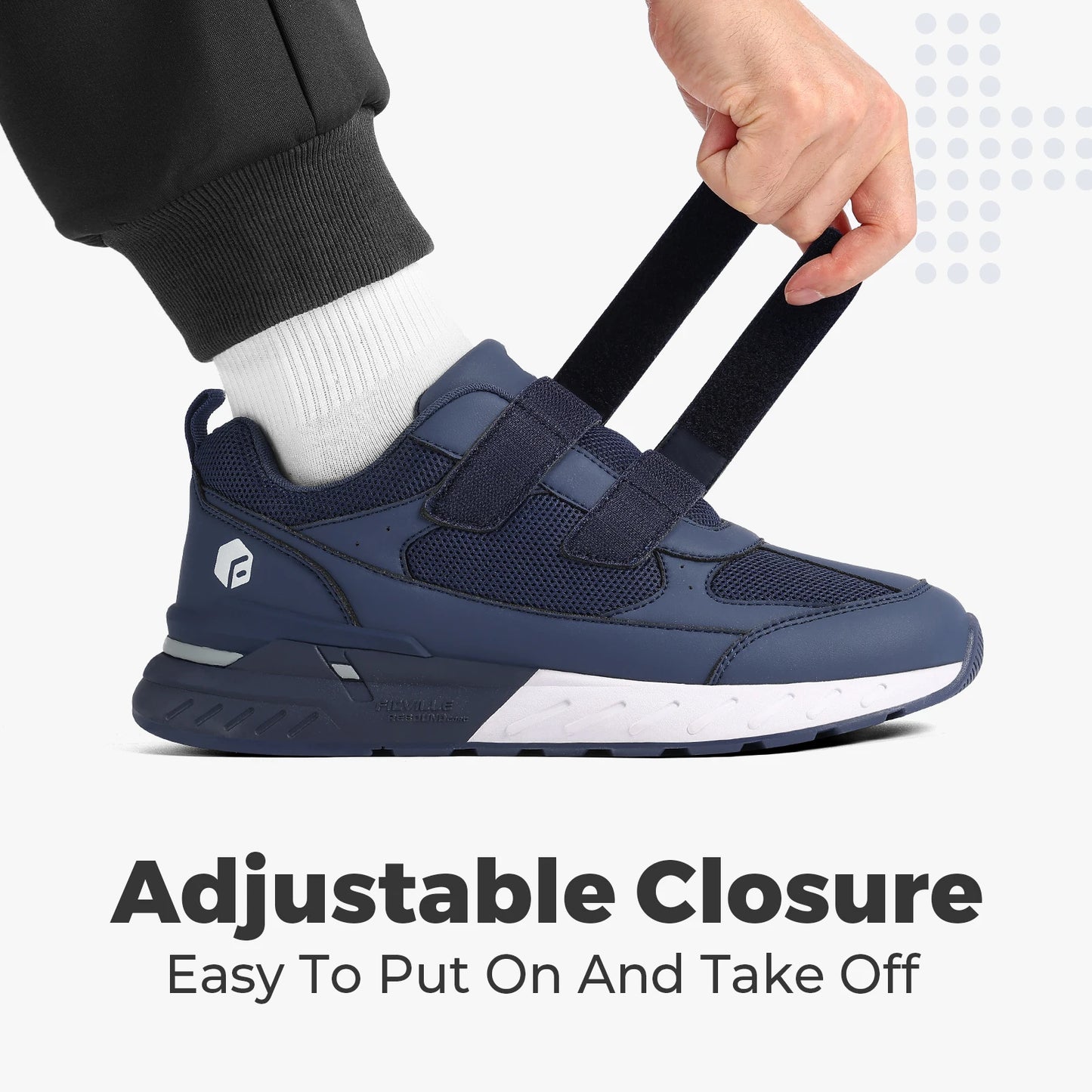 FitVille Diabetic Shoes for Men Extra Wide Width Adjustable Closure Walking Shoes Slip-on Sneakers for Foot Pain Relief Swollen