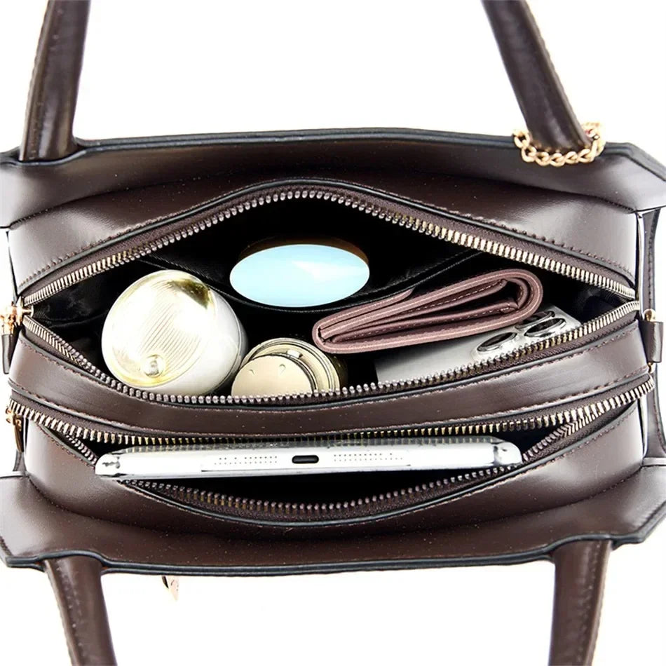 Luxury Handbag Fashion Print Large Capacity Soft Leather Women Shoulder Crossbody Bag Leisure Designer Ladies Purses and Handbag