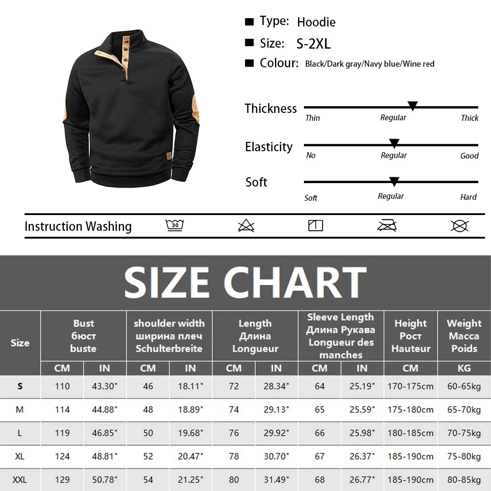 Men’s Casual Henley Pullover