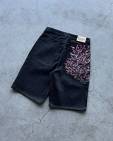 Men's Loose-Fit Embroidered Denim Shorts