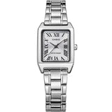 Casio Women’s Luxury Tonneau Silver Stainless Steel Watch - LTP-V007D
