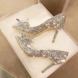 Women's Rhinestone Pointed-Toe Wedding Pumps
