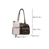 Women’s Coffee Brown Multi-Pocket Shoulder Bag | Vintage PU Leather Crossbody