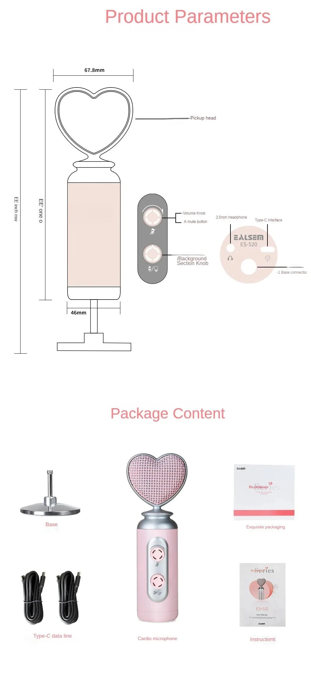 USB Condenser Microphone Pink Noise Reduction Professional for Mobile Phone