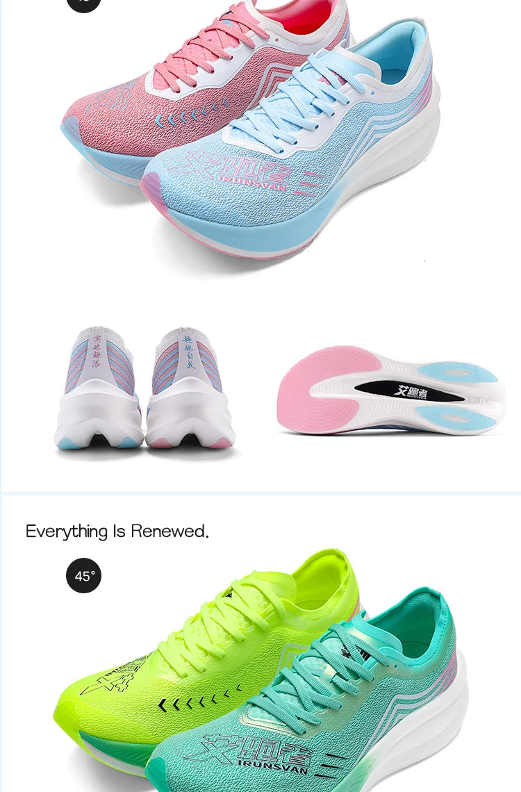 IRUNSVAN 1.0 Professional Sports Training Nylon Full Palm Carbon Plate Marathon Breathable Shock-Absorbing Running Shoes